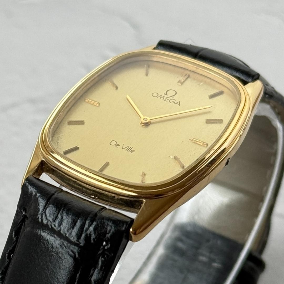 OMEGA Deville Men's Watch Quartz Rectangular Gold… - image 6
