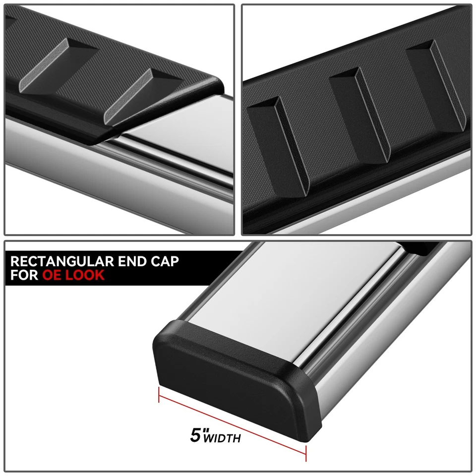 PARA 07-19 SILVERADO SIERRA CABINA ESTÁNDAR 5" ESTRIBERAS BARRA LATERAL CROMADAS Foto 3 de 4