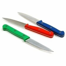 Norpro Stainless Steel Blade Heavy Duty Handle 3pc Garnishing / Paring Knife Set