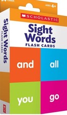 Scholastic Flash Cards: Sight Words, 54 Cards, Age: 4 , One Set