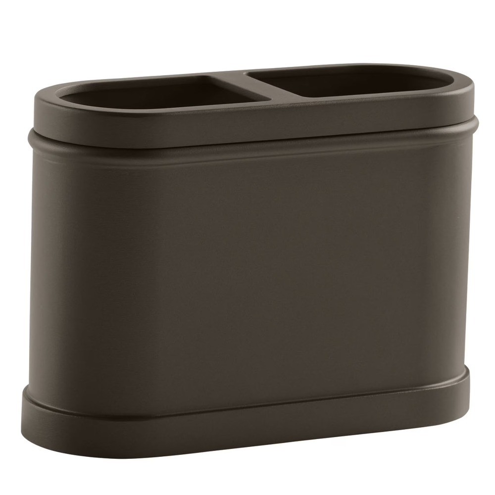 Bronze Metal Toothbrush Holder for Bathroom Countertop Storage