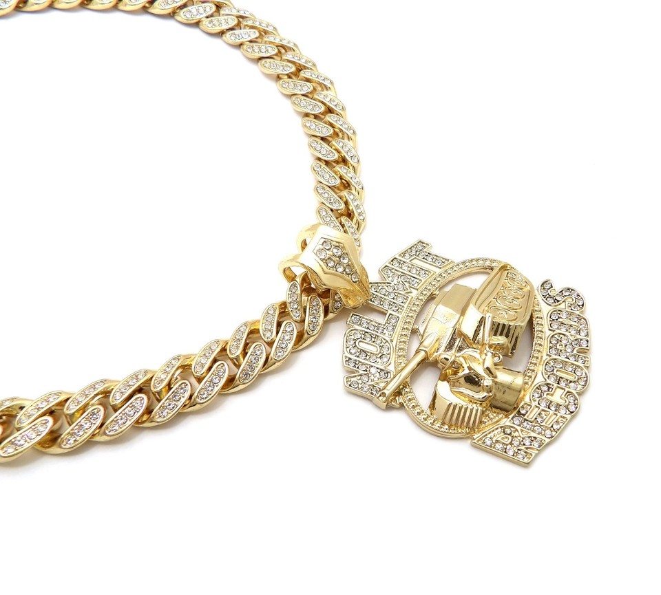 Cuban Linmk Rapper NO LIMIT RECORDS PENDANT GOLD CUBAN LINK CHAIN NECKLACE HIP HOP RAPPER ...