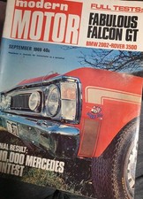 MODERN MOTOR MAGAZINE 1969 XW Ford Falcon GT  Holden 253 V8 BMW 2002 Kit Cars