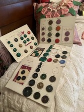 Vtg Salesman Samples BUTTONS Lavahorn Pastels Satins /Crafts SEW Room Decor
