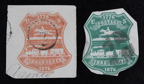 CKStamps: US Cut Square Stamps Collection Scott#U218, U211 Cut to Shape Used