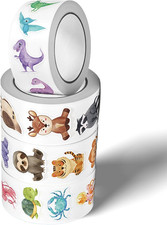 2000Pcs Animal Stickers for Kids Reward, 4 Rolls Ocean Dinosaur Forest Jungle In