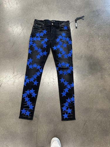 Amiri Chemist Star Patch Jeans Black Blue