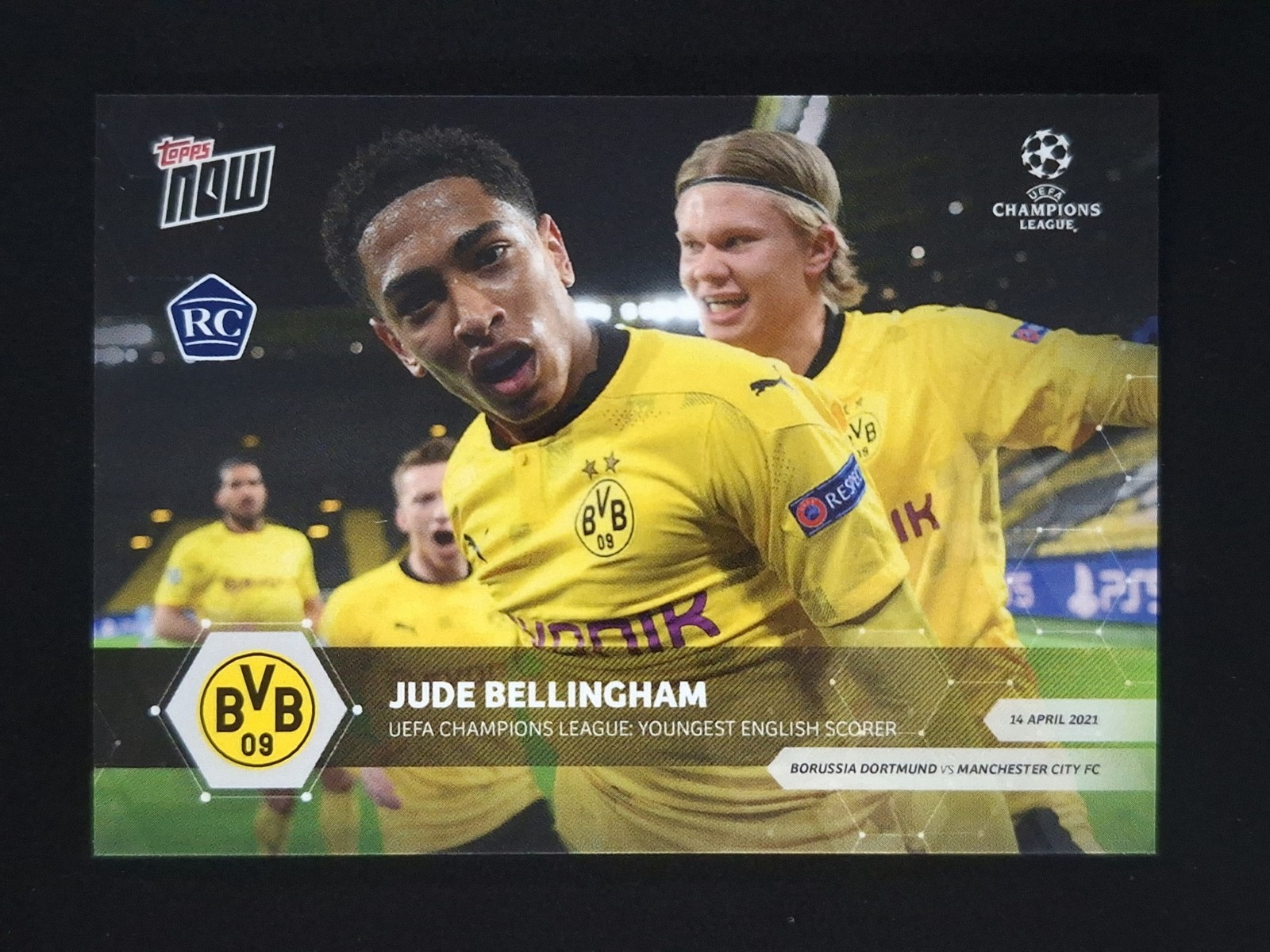 2020 Topps Now UEFA Champions League JUDE BELLINGHAM Rookie RC Dortmund #065