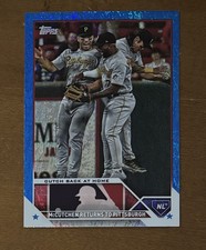 2023 Topps Update #US69 Cutch Back at Home  Andrew McCutchen Blue Sparkle Foil