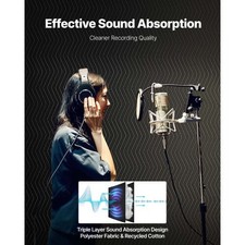 2 Pcs Sound Dampening Blankets, Soundproof Curtains with 96 x 80 in, Soundproof