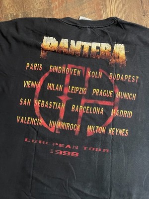 PANTERA EUROPEAN TOUR 1998 Tシャツ XL Pantera European Tour 1998 Shirt Size XL Vintage Snake Double