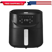 bella PRO - 8-qt. Touchscreen Air Fryer with Divided Basket - Matte Black