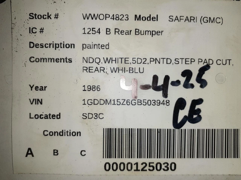 Rear Bumper Painted Fits 85-94 ASTRO 604381 Foto 4 de 4