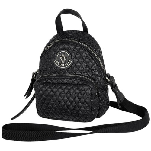 MONCLER Logos Shoulder Bag Quilting Nylon Leather Black 5L00015M3533 #BS2537