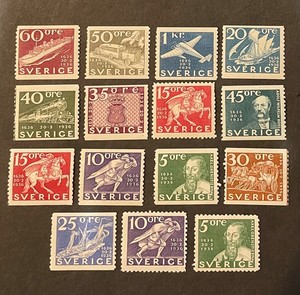 Sweden Scott #248-62 hinged