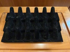 18 Fingers Ring Display, Black Velvet 3 Step Ring Stand, for Showcase Jewelry