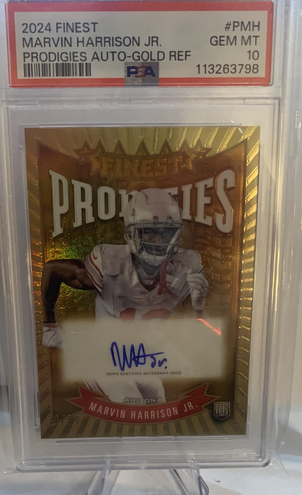 Marvin Harrison Jr. Topps Finest Prodigies Autographs #PMH Gold Refractor