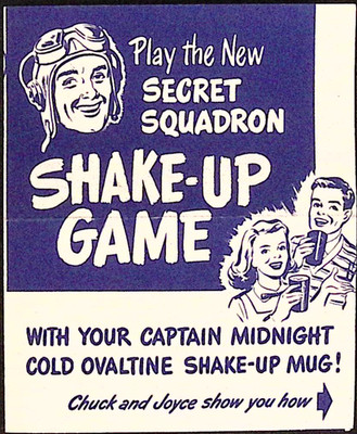 1940s Secret Squadron Shake-Up Game for Ovaltine Secret Shake Up Mug Brochure