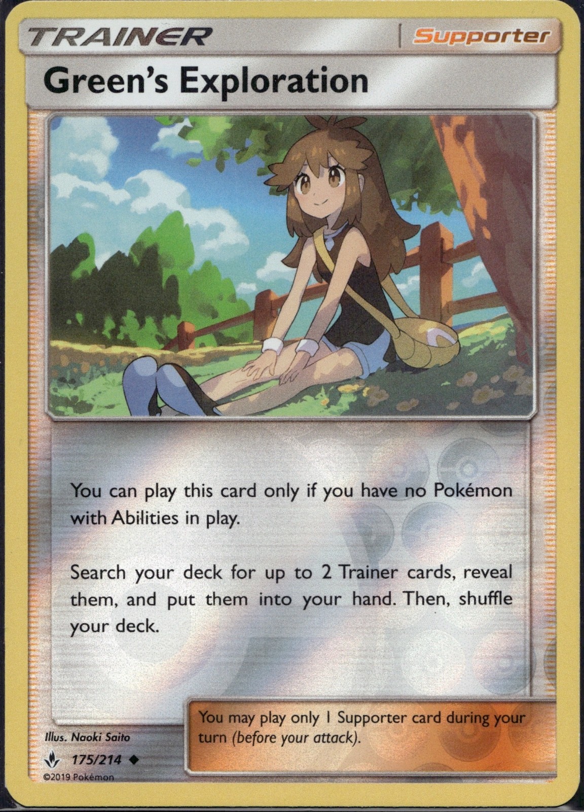 Green's Exploration Reverse Holo Uncommon SM - Unbroken Bonds 175/214 NM