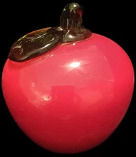 Vintage Murano Style Glass Red Apple