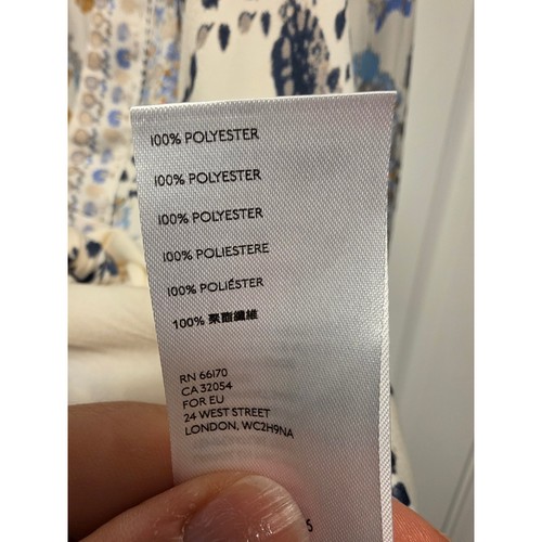 Camicetta Free People stampa floreale mista cravatta davanti scollo a V blu crema XS - Foto 6 di 12