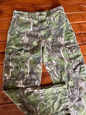 Vintage Mossy Oak Full Foliage Camo Hunting Cargo Pants USA Made 1980,Size Small