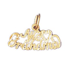 We Love Grandma Charm Pendant 14k Gold 0.7 Grams