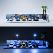 Hot Wheels Display Case, Hotwheels Storage Car Park with LED Lights, 1/64 Mod...