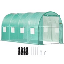 Walk-in Tunnel Greenhouse Galvanized Frame Waterproof Cover 15x7x7 Ft