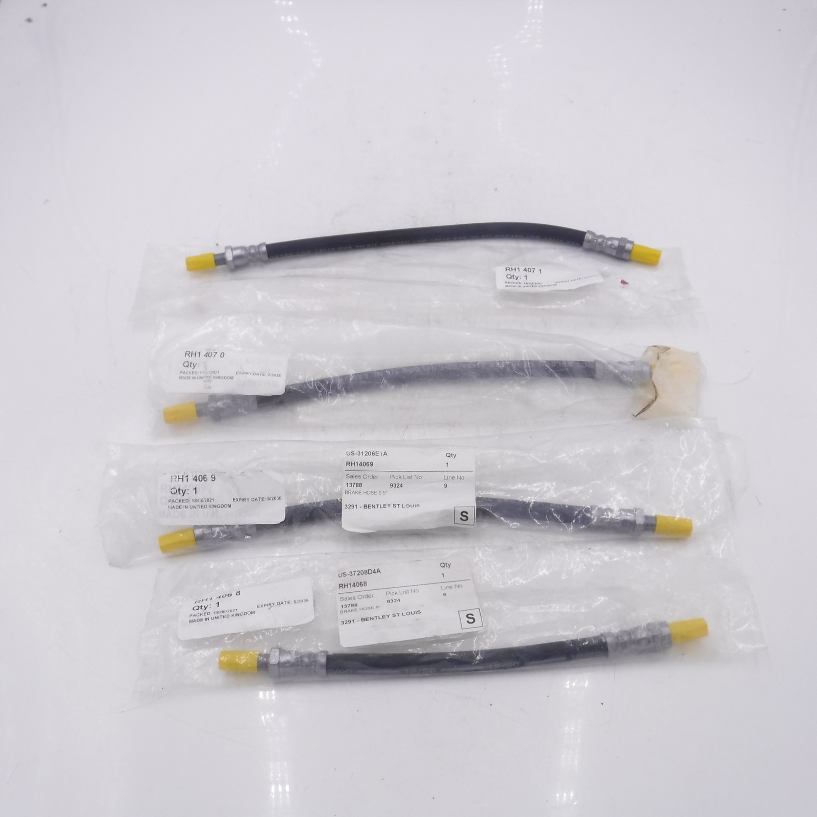 Genuine OEM Bentley Brake Line Hose Kit RH14068 14069 14070 & 14071