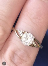 925 Gold Plated Sterling Silver Engagement Ring Cubic Zirconia