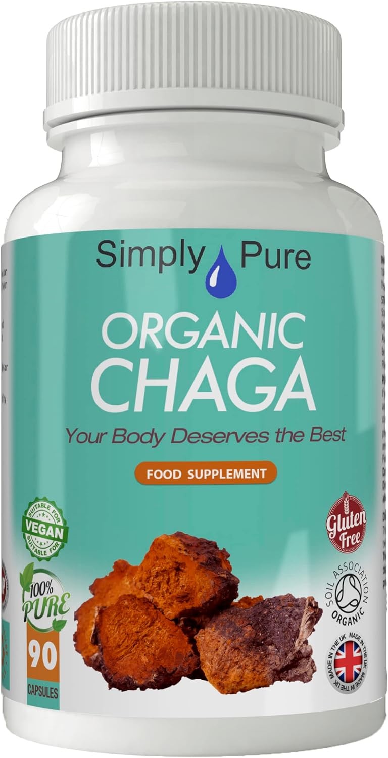 Organic Chaga Mushroom for Immunity and Antioxidant Boost | 500mg Capsules x 90