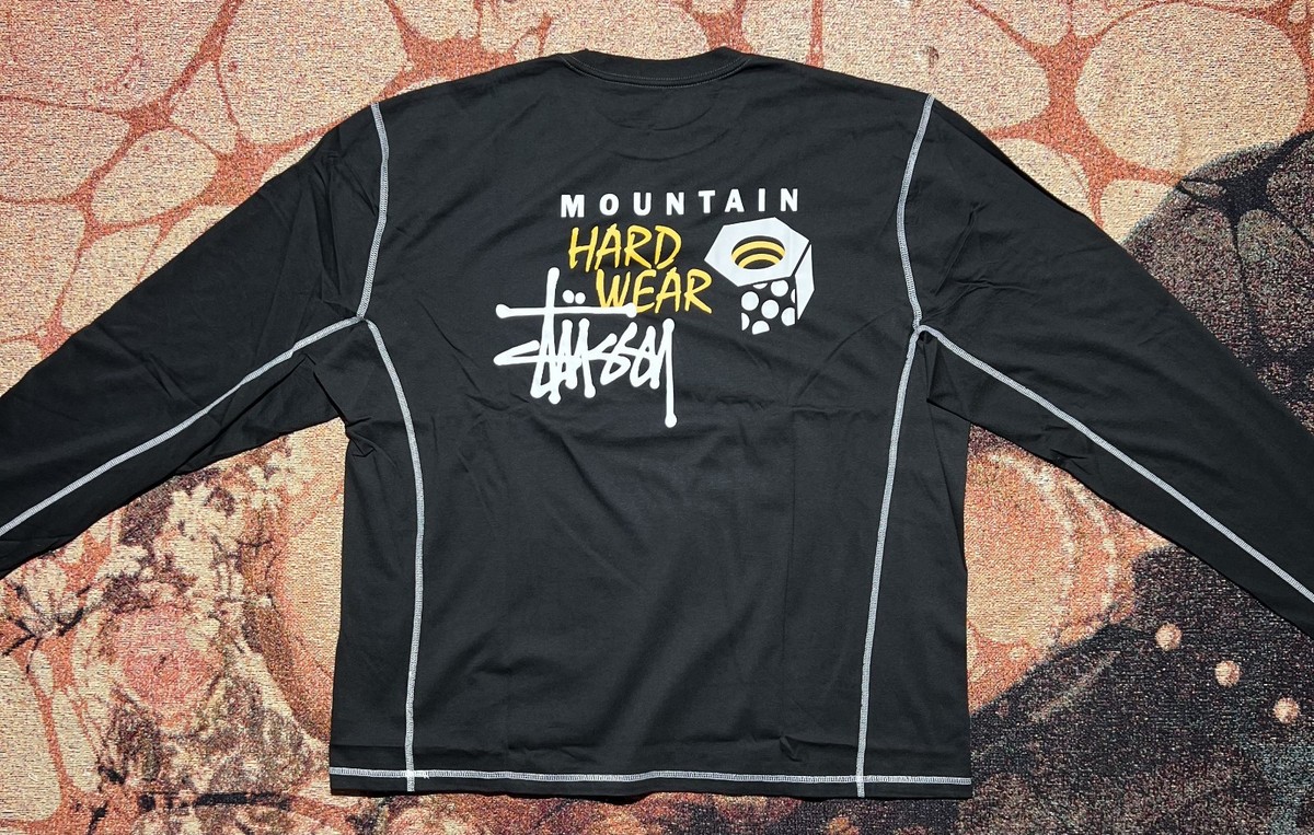 Stussy Mountain Hardwear L/S Tee Stealth Grey Black Large Brand 
