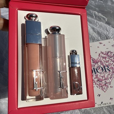 DIOR ADDICT 3-PIECE SET (001 Pink) Lip Glow Lip Maximizer & Mini