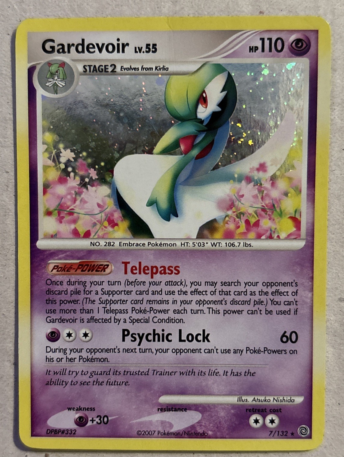 Pokemon Secret Wonders Gardevoir LV.55 Holo Rare Card 7/132