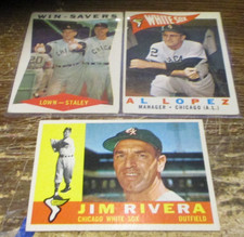 3) 1960 Topps Chicago White Sox baseball cards #57 #116 Jim Rivera #222 Al Lopez
