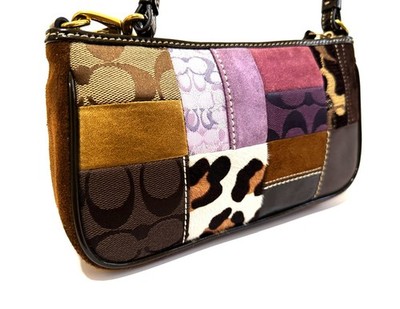 MINT COACH VTG Y2K HOLIDAY MULTICOLOR PATCHWORK DEMI SHOULDER BAG