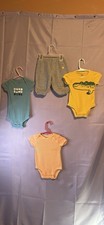Carter's 4-Piece Bodysuit Pants Set 6M Striped Short Sleeve Animal Multicolor