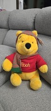 Disney Winnie the Pooh Christmas Holiday Plush Stuffed Toy 13" Mattel Hat/Scarf