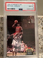Topps 1992-93 Stadium Club Michael Jordan #1 Chicago Bulls PSA 8 Graded