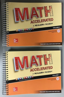 Glencoe MATH Accelerated - A Pre Algebra Program Volumes 1 & 2 Teacher's Wal...