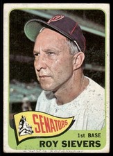 1965 Topps #574 Roy Sievers Washington Senators Very Good 069482