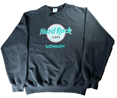 Hard Rock Cafe Crewneck Sweatshirt PacSun Mens Small Black Retro Pullover