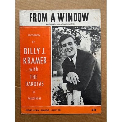 BILLY J KRAMER FROM A WINDOW SHEET MUSIC original 1964 fold out sheet with music