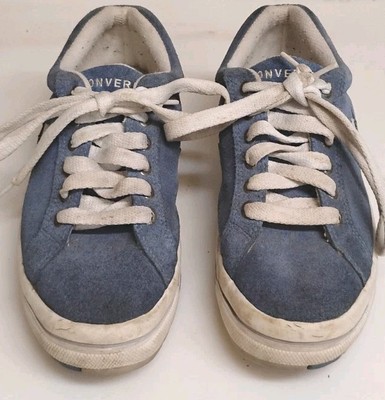 Vintage 90s Converse All Stars Suede Blue Shoes Sneakers Chunk