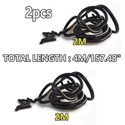 2m Car Windshield Wiper Washer Squirter Nozzle Spray Jet Kit Fluid Hose Black X2
