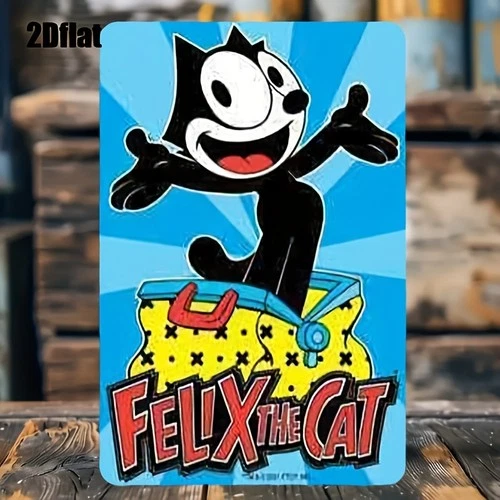 Felix the Cat Vintage Retro Cart Tin Metal Signs Home Décor 8x12