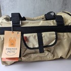 Prefer Pets KHAKI Canvas Pet Carrier 17x10x12 Airline Approved Dog Cat Travel