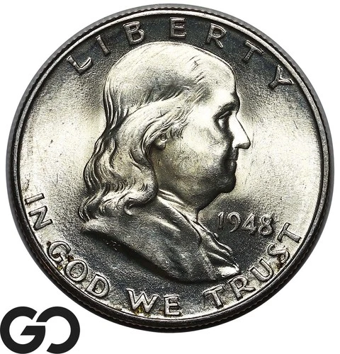 1948-D Franklin Half Dollar, Solid Gem BU++