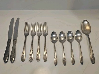 11 ASSORTED PIECE WM ROGERS A1 PLUS LADY STUART By ONEIDA SILVER 1949